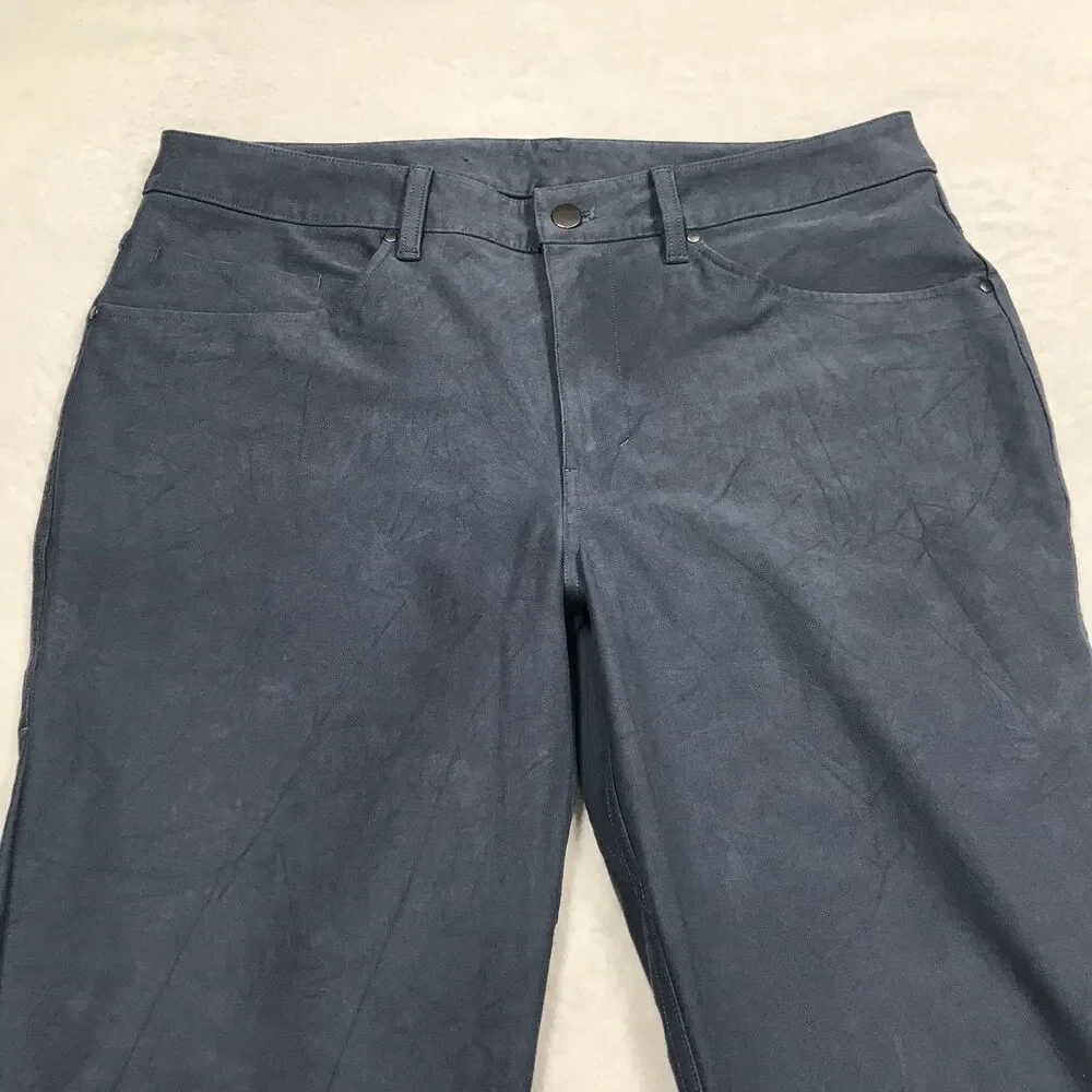 LULULEMON ABC Pant Men 34x33 Blue Slim Fit Utilitech Abrasion Chino LM5ABOS